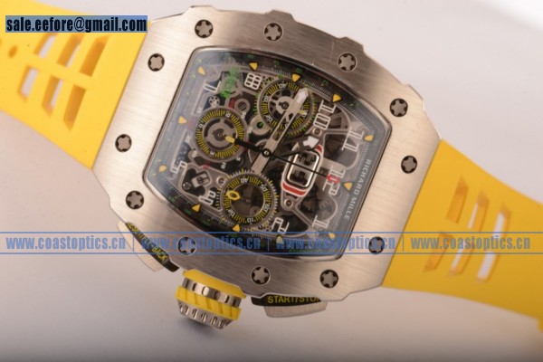 Best Replica Richard Mille RM11-03 Watch Yellow Rubber Strap RM11-03(KV)
